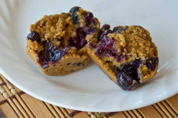 Blueberry muffin halves